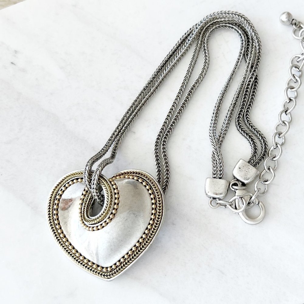 Sweet Heart Pendant Necklace Gold Silver